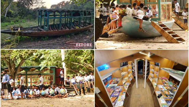 Boat library for children in Odisha’s Bhitarkanika National Forest