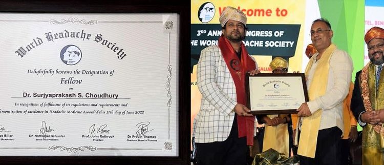 Odisha Neurologist, Prof. (Dr) Suryaprakash Chowdhury Honored By World Headache Society
