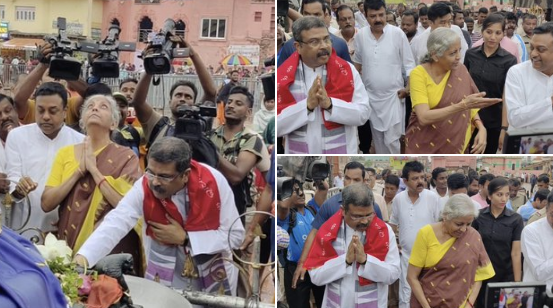 Union Finance Minister Nirmala Sitharaman offers prayers in Puri's Jagannath temple