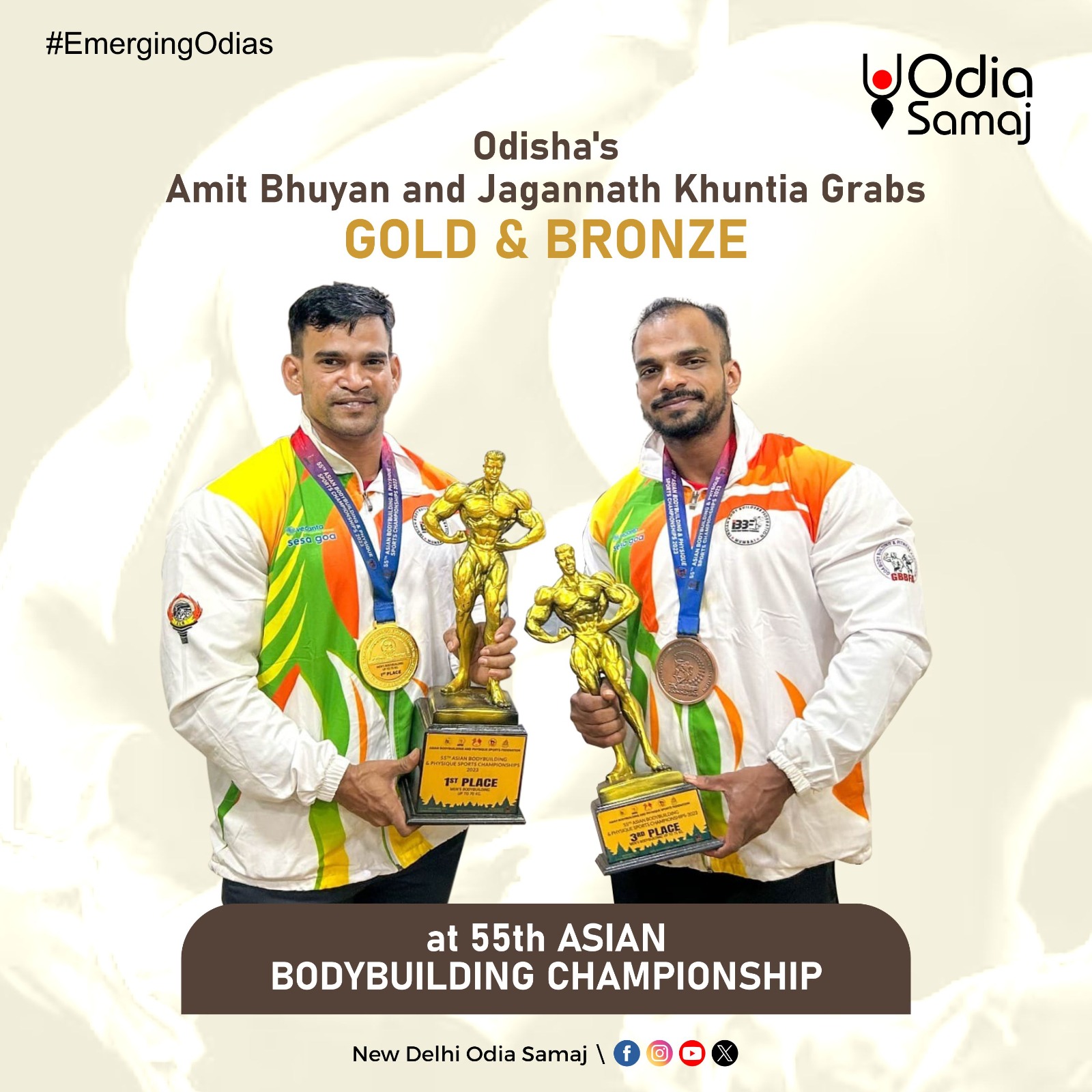 Odisha grabs Gold and Bronze at 55th Asian Bodybuilding Championship in Kathmandu
