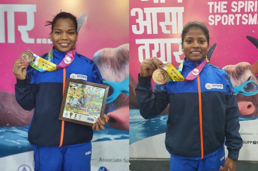 Odisha weightlifters Jhilli Dalabehera and Sneha Soren bag bronze medals in National Games 2023