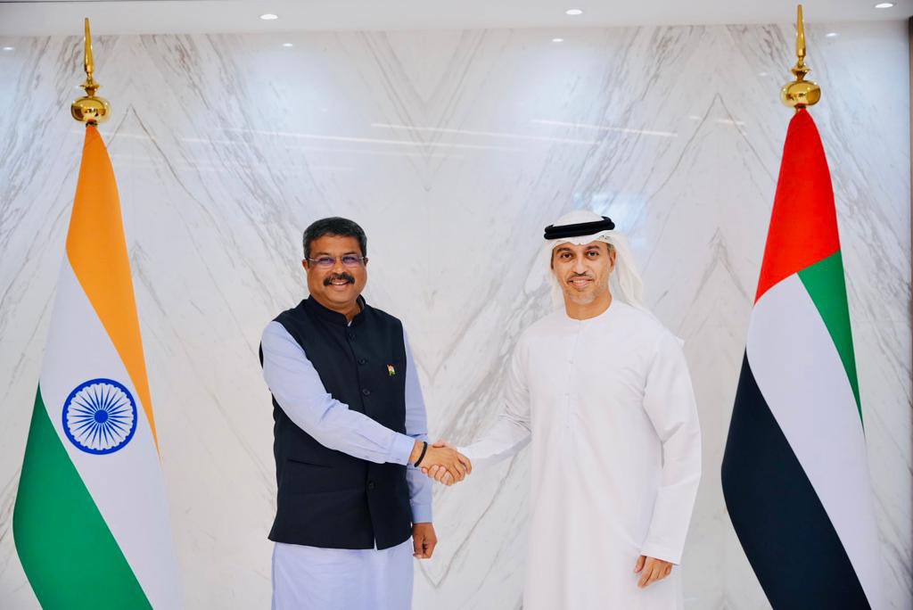 Union Education Minister Dharmendra Pradhan meets UAE Education Minister Dr. Ahmed Belhoul Al Falasi in Abu Dhabi  