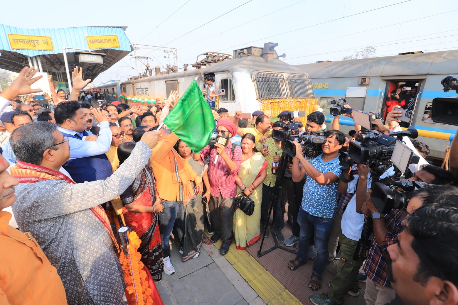 Union Minister Dharmendra Pradhan Flags Off Astha Special Train From Odisha’s Sambalpur