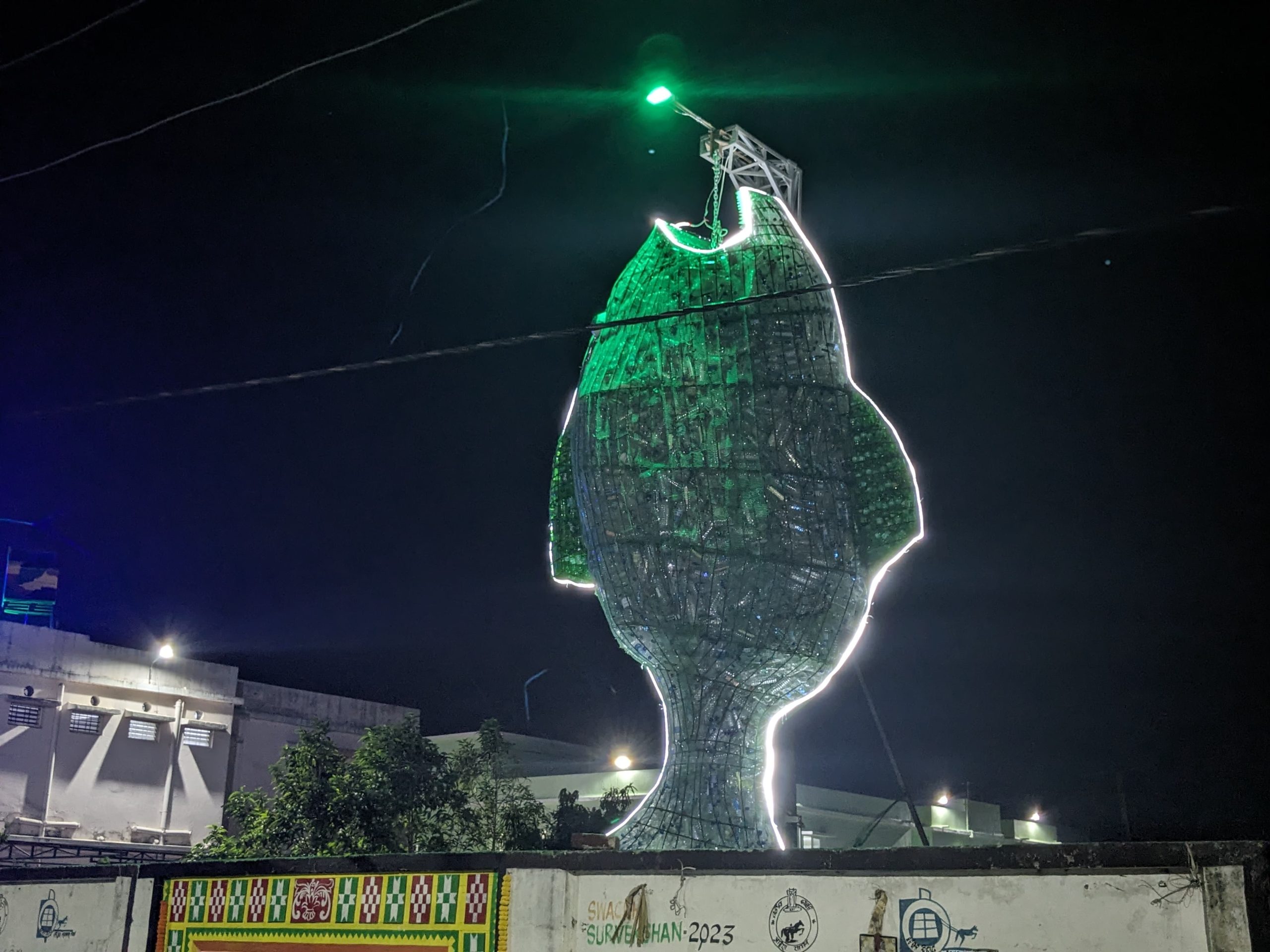 ITI-Berhampur in Odisha creates 30-ft fish sculpture from 20,000 plastic bottles