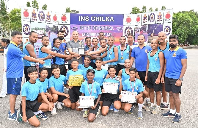 INS Chilika in Odisha organises cross country championship among personnel of its divisions