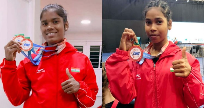 Odisha Lifters Jyoshna Sabar and Mina Santa Shine with Gold at Commonwealth Weightlifting Championships